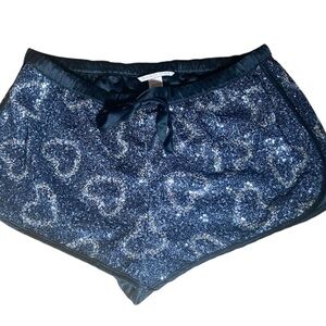 Sparkly Blue Leopard Print Shorts